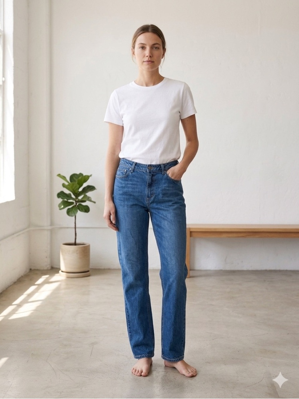 Tommy Hilfiger Classic Fit Straight Leg Blue Jeans Women's Regular 100% Cotton